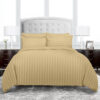 strip duvet cover made of premium micro fabric in dark beige color