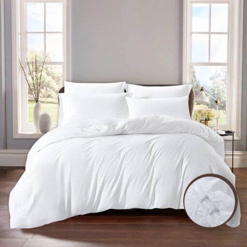 Comforter set Velvo Salva, king and single sizes, made of luxurious polyester and microfiber blend, includes duvet cover, duvet, fitted sheet, pillow sham and pillow case, white color