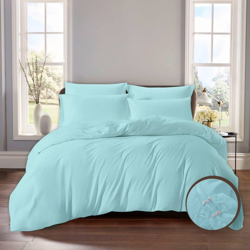 Comforter set Velvo Salva, king and single sizes, made of luxurious polyester and microfiber blend, includes duvet cover, duvet, fitted sheet, pillow sham and pillow case, pastel color