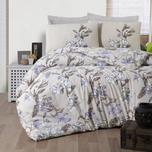 Comforter Aleexa King, single, queen sizes, Crafted from premium cotton and featuring a sophisticated Aleexa design, printed with flowers, consist of comforter, fitted sheet, pillow shams, and pillow cases