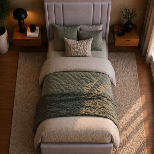 Alternative view of سرير سنجل 90×190 سم تصميم مودرن خشب MDF