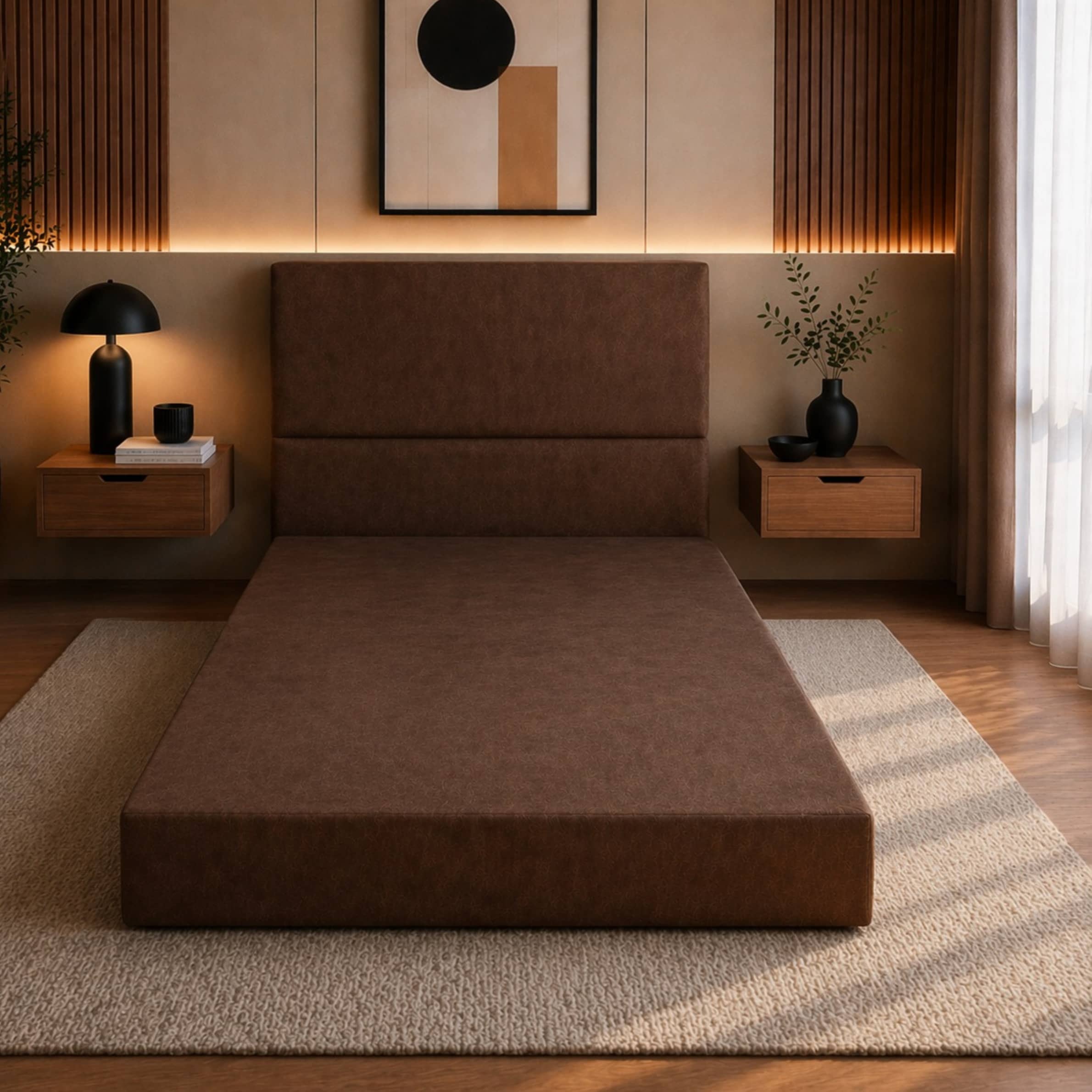 Bed Single 90×190 cm Modern Simple Design MDF Wood - Image 6