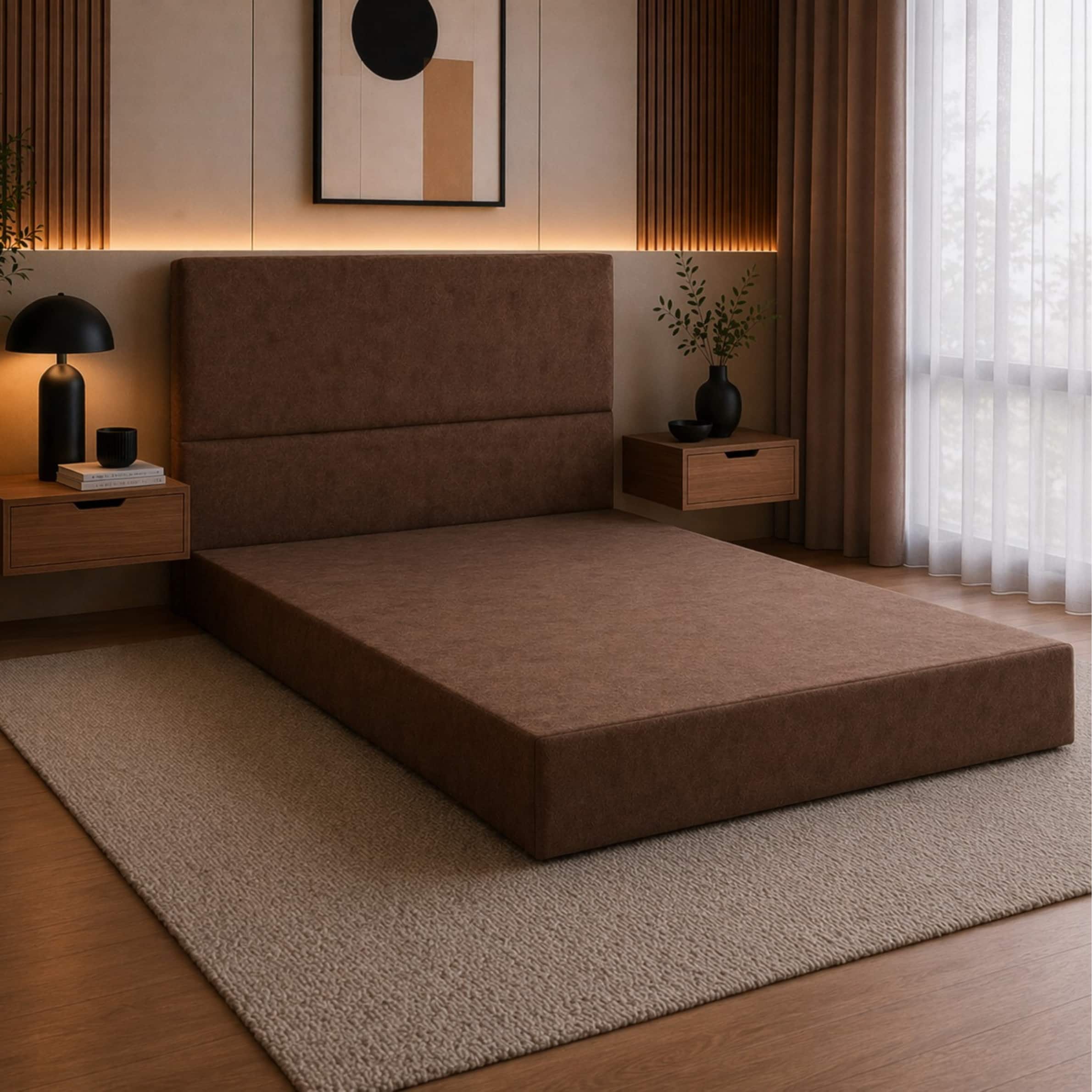 Bed Single 90×190 cm Modern Simple Design MDF Wood - Image 4