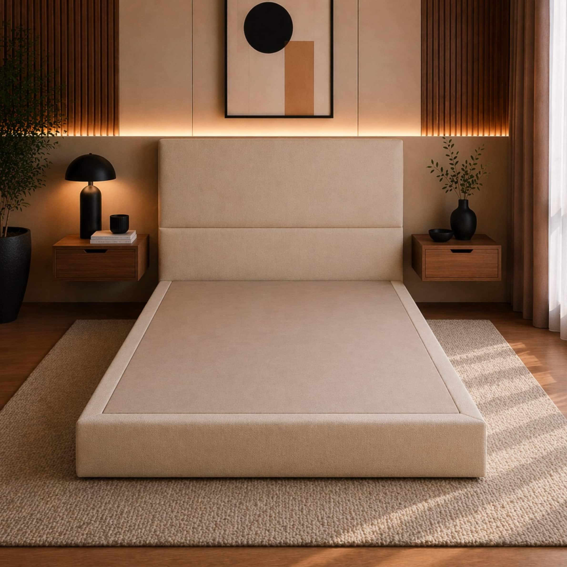 Bed Single 90×190 cm Modern Simple Design MDF Wood - Image 2