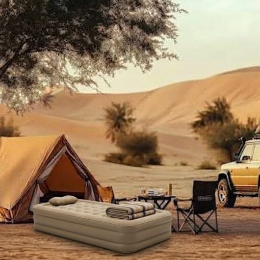 مرتبة هوائية مخملية 190×100×40 سم بمضخة مدمجة مريحة للتخييم والسفر والنوم المثالي زيويورين ترايب