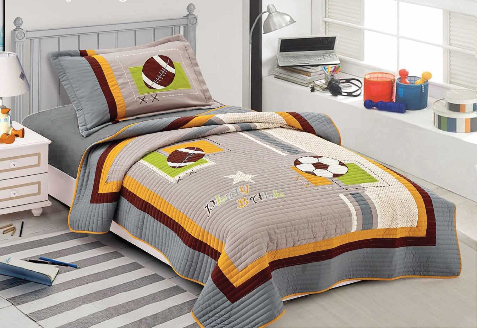 طقم لحاف أطفال 170×230 سم سنجل 3 قطع جوي كيدز من ابولو - الصورة 2