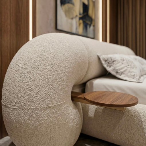 Alternative view of Bed Wooden King 180x200 cm Modern Plywood With 2 Nightstand