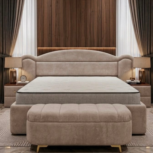 Bed Wooden King 180x200 cm Modern Plywood