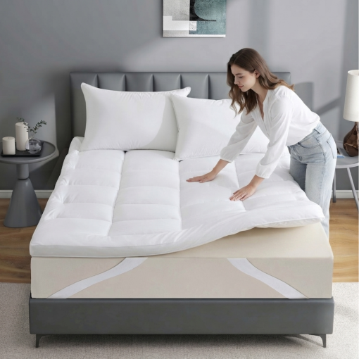 لباد مرتبة مطاطي 180×200+15سم قطن بارد 300 خيط فندقي فوكس