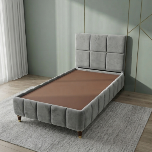 Bed Single 90×190 cm Modern Simple Design MDF Wood