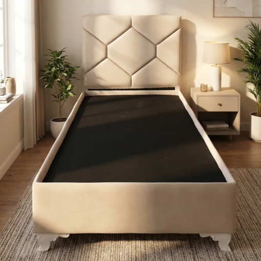 Bed Single 90×190 cm Modern Simple Design MDF Wood