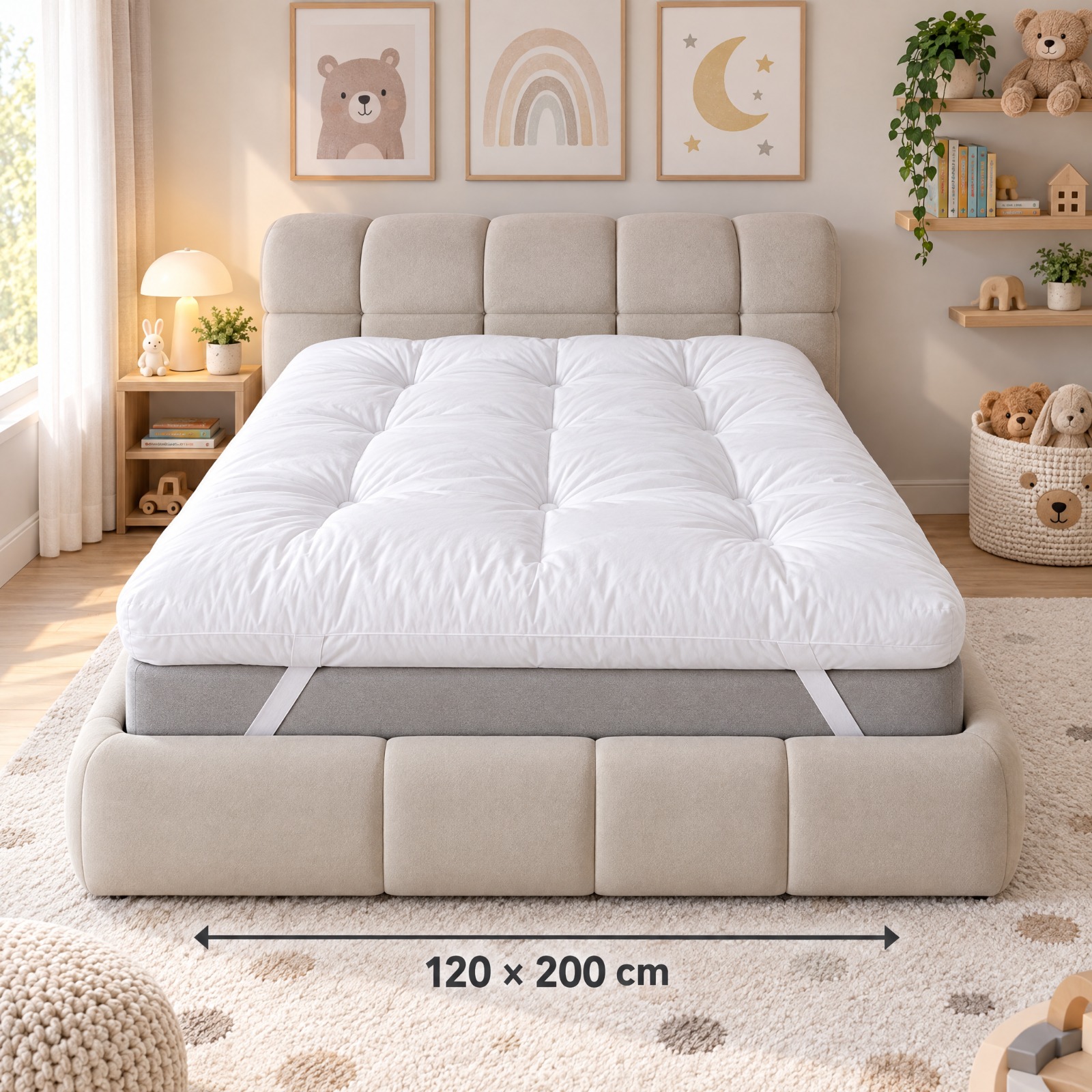لباد مرتبة ساتان مطاطي 120×200+15سم من فوكس فيرمونت