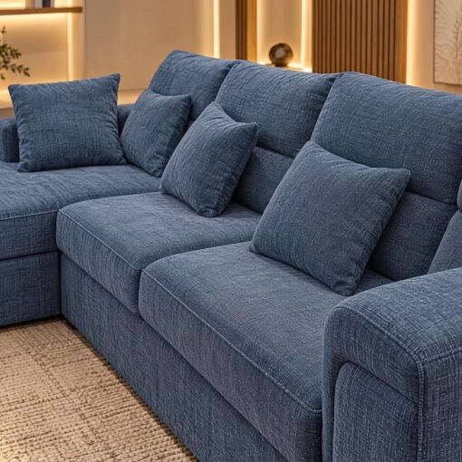Alternative view of صوفا / كنبة حرف L قطعتين باللون الأزرق الكحلي مقاس 3×2متر، تتسع لـ 5 أشخاص